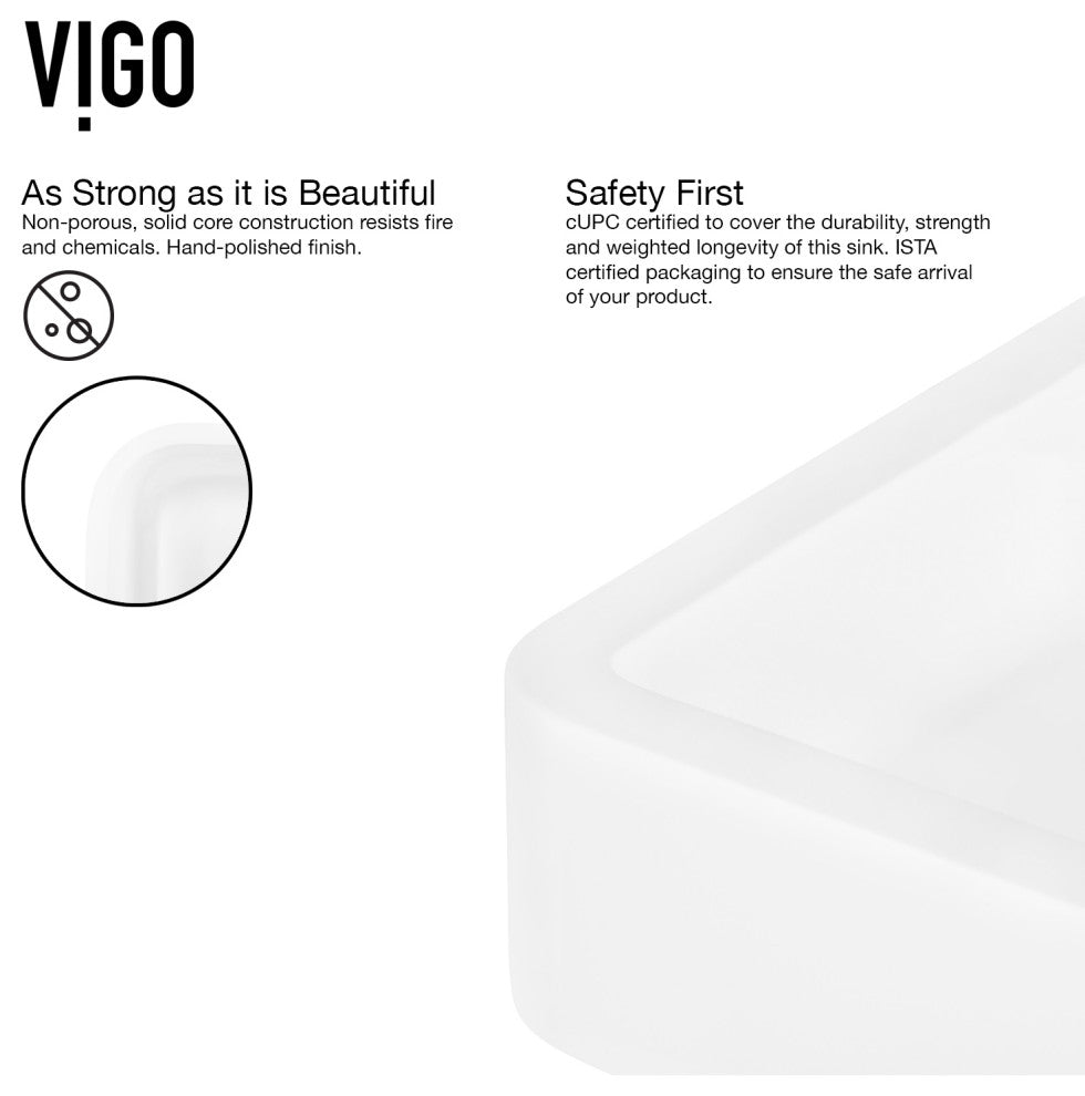 Petunia 23"L x 16"W MatteStone Vessel Sink and Cornelius Wall Mount Faucet Set