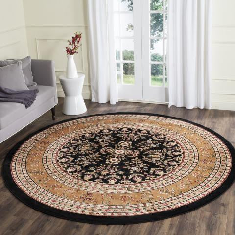Safavieh Lyndhurst Lnh331D Black, Tan Area Rug, 8'0" X 8'0"