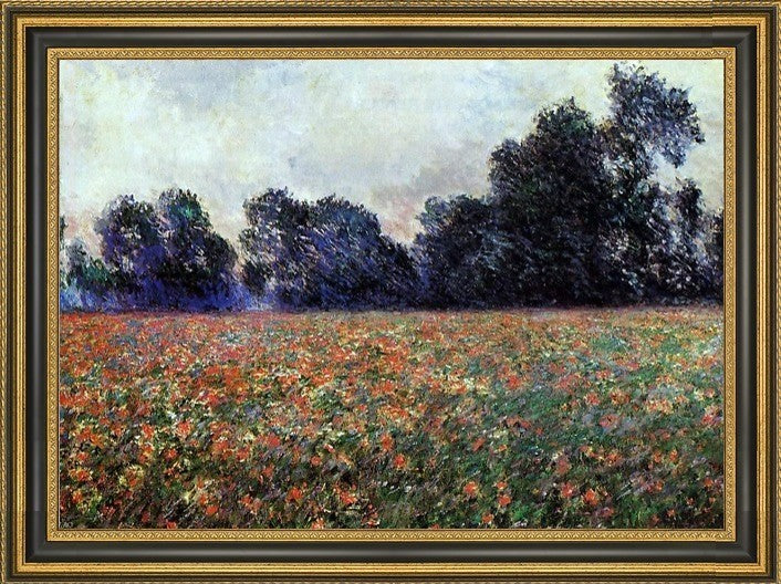 Claude Oscar Monet Poppies at Giverny Framed Premium Canvas Print, 16"x24"