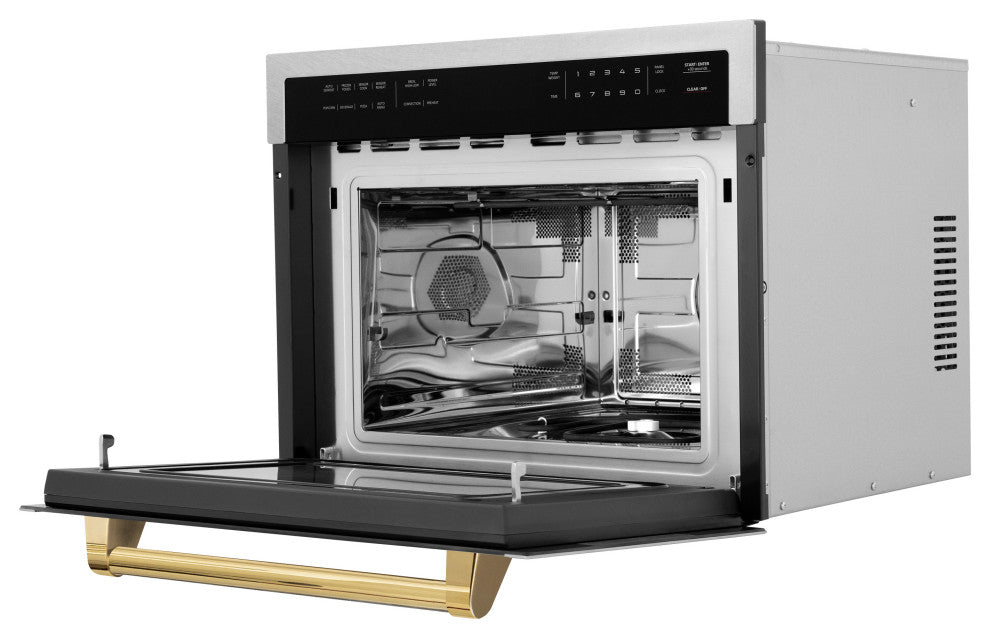 ZLINE 24" Microwave Oven, DuraSnow With Gold MWOZ-24-SS-G