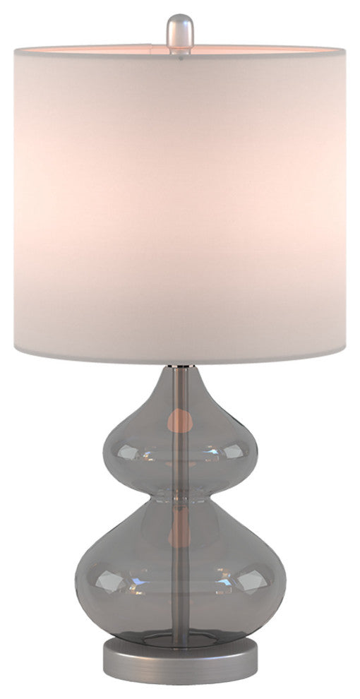 Ellipse Curved Glass Table Lamp Set of 2, Gray