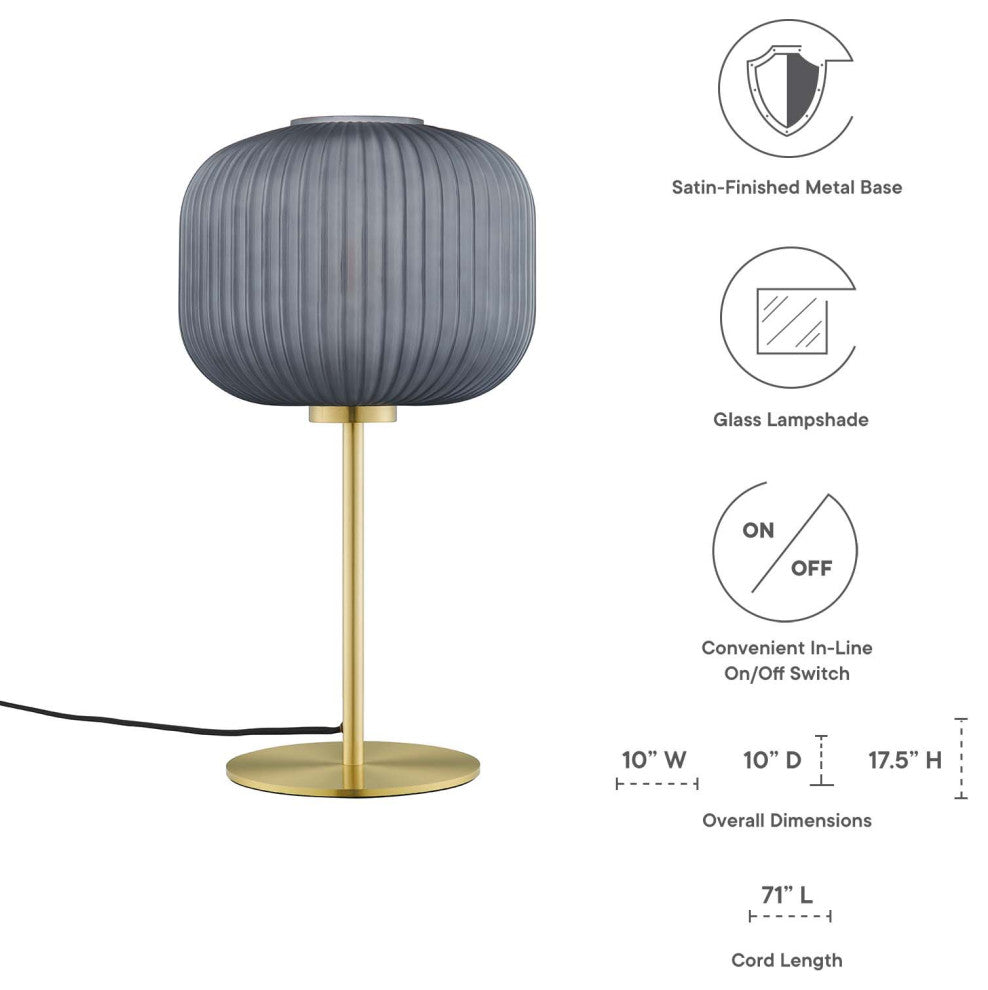 Reprise Glass Sphere Glass and Metal Table Lamp, Black Satin Brass