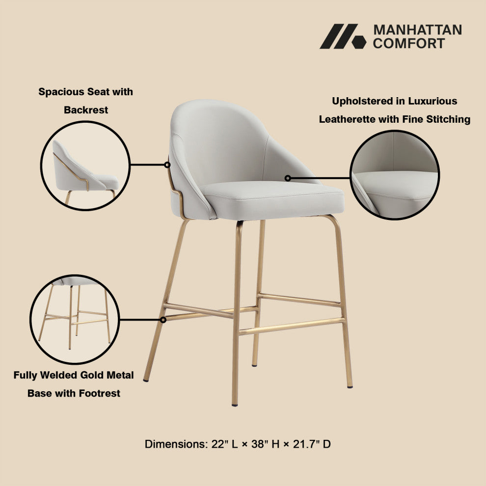 Manhattan Comfort Gracie Counter Stool, Set of 2