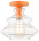 1 Light Shiny Orange Semi-Flush