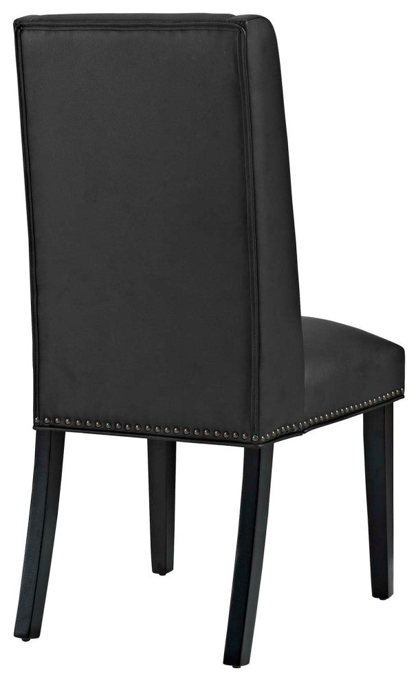 Baron Dining Chair Vinyl Set of 4, Black