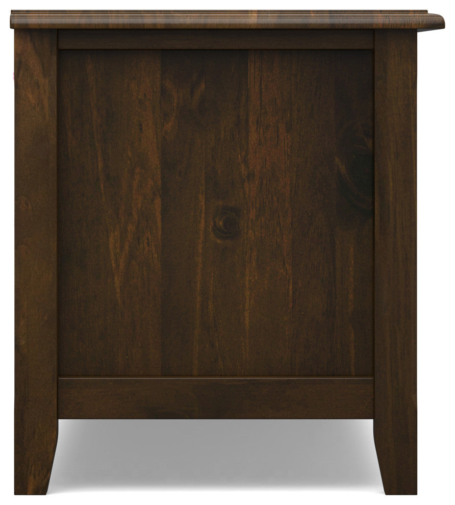 Burlington Solid Wood 72" Low TV Media Stand, Mahogany Brown