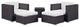 Espresso White Convene 5-Piece Outdoor Patio Sectional Set