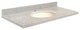 Quartz 25"x22" Vanity Top, Single Faucet Hole, Portage Pass, Biscuit Bowl