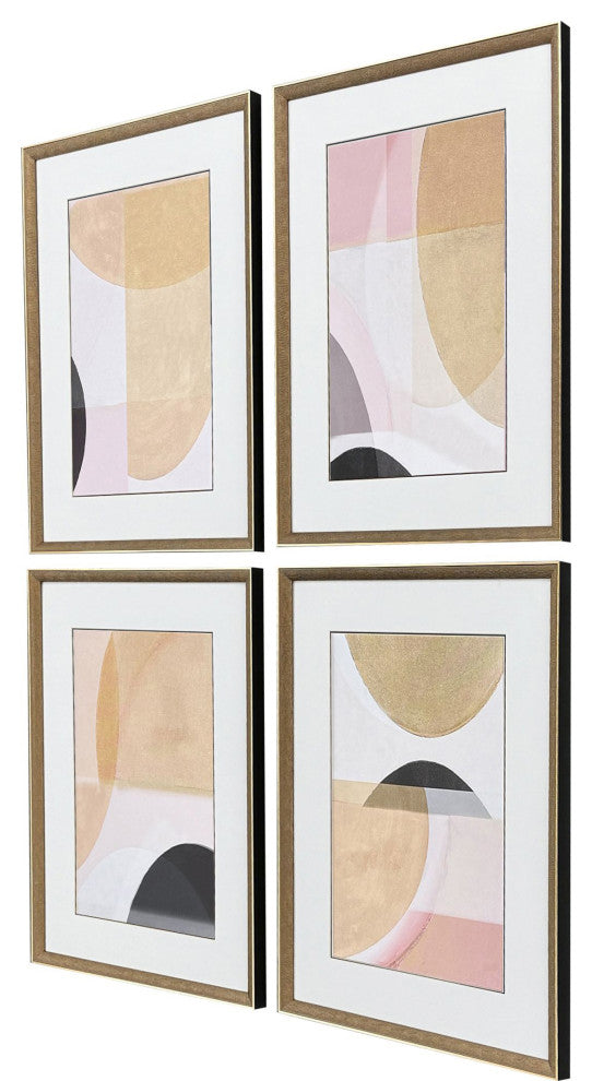 Curved Forms Framed Art, 4-Piece Set