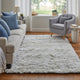 Weave & Wander Armada Plush Shag Rug, White, 4'9"x7'6"