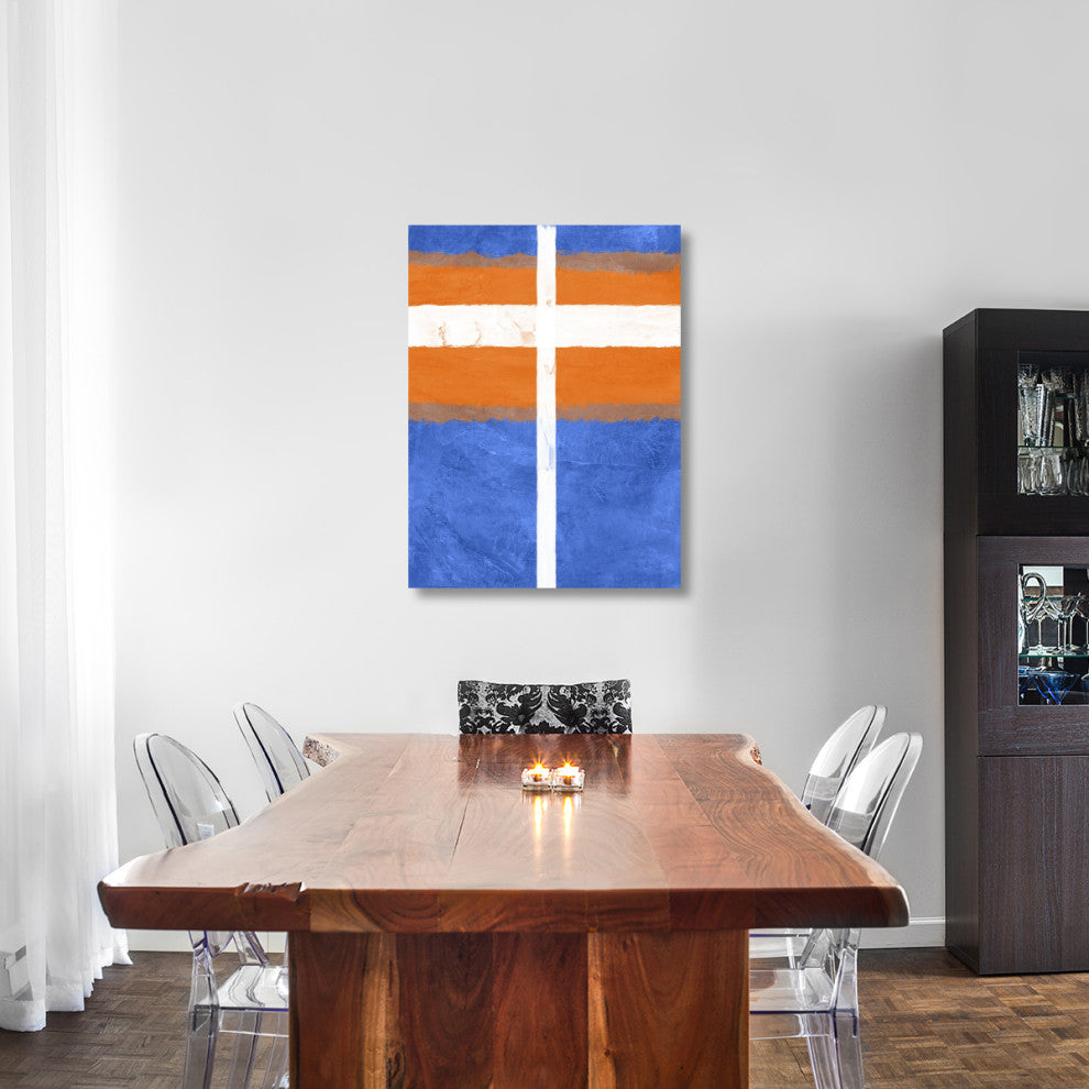 "Blue And Orange Abstract Theme 3" Fine Art Print