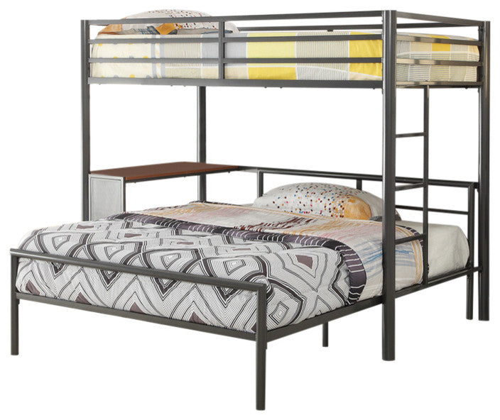 Benzara BM172190 Metal Bunk Bed, Dark Gunmetal