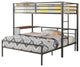 Benzara BM172190 Metal Bunk Bed, Dark Gunmetal