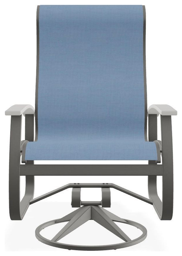 Belle Isle Sling Outdoor Swivel Rocker, Sky/Snow