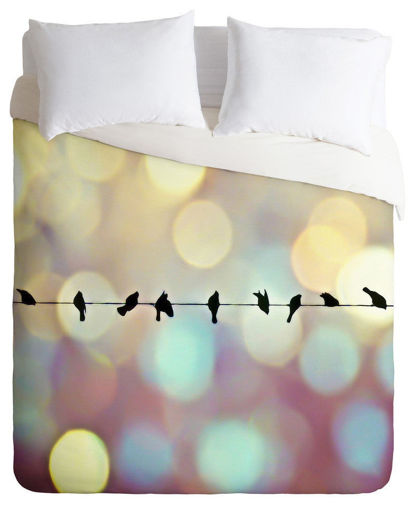 Deny Designs Shannon Clark Birds And Bokeh Duvet Cover - Lightweight