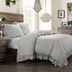 Lily Washed Linen Duvet Set, 3 Piece, Gray, Queen