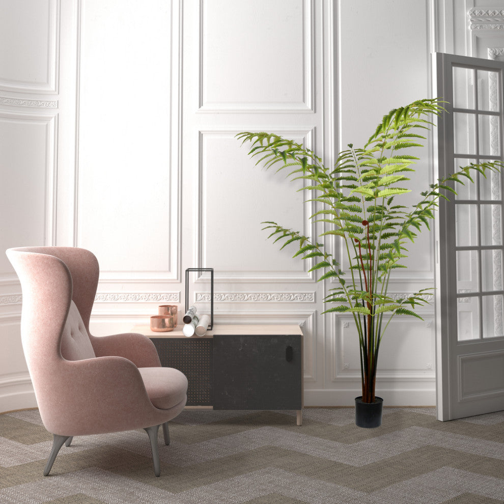 Vickerman 6' Artificial Potted Leather Fern