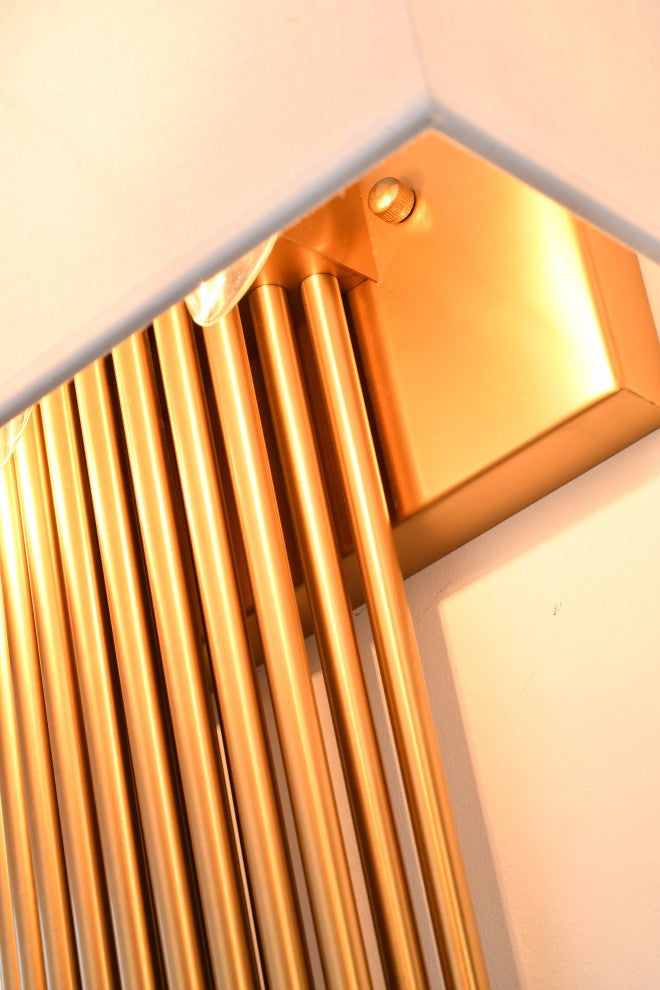 Antique Brass Rod Wall Sconce, Shade