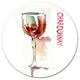 Red Wine On White Background, Modern Round Metal Wall Art, 38"