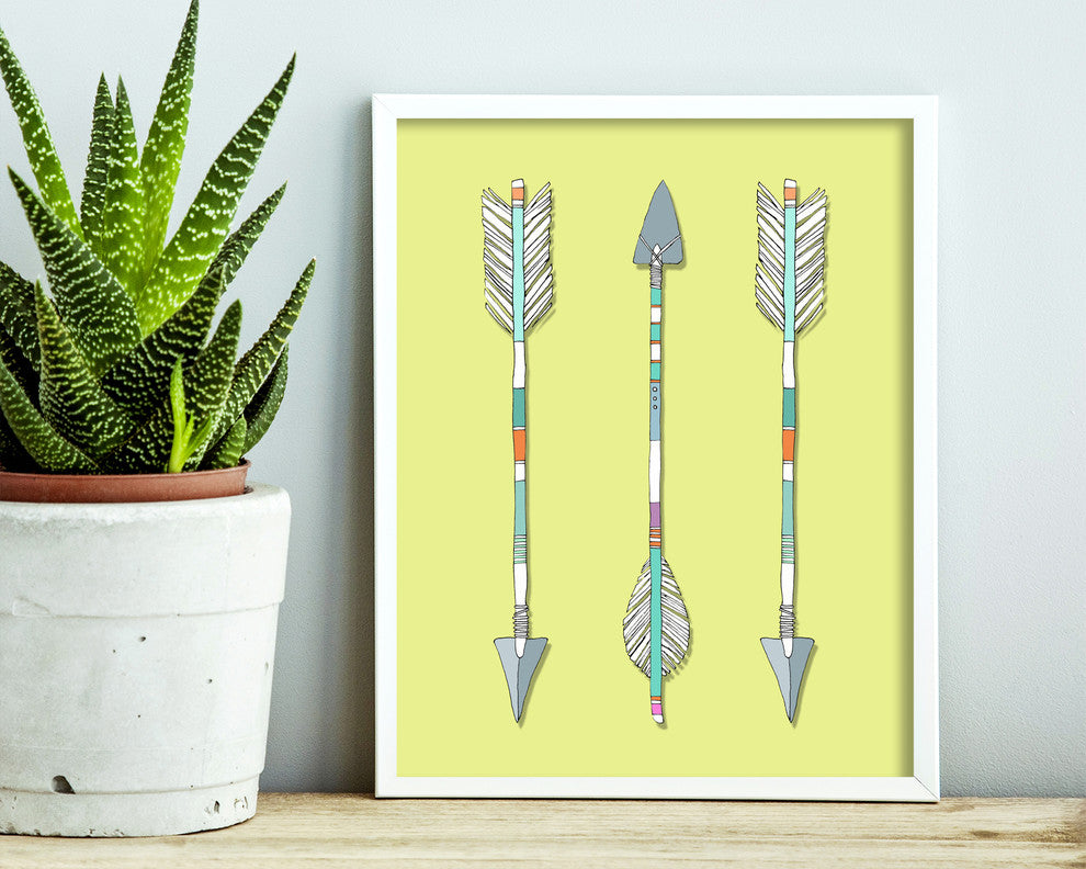 "Arrows Trio" Fine Art Print by Annie L. Bailey, 8"x10"