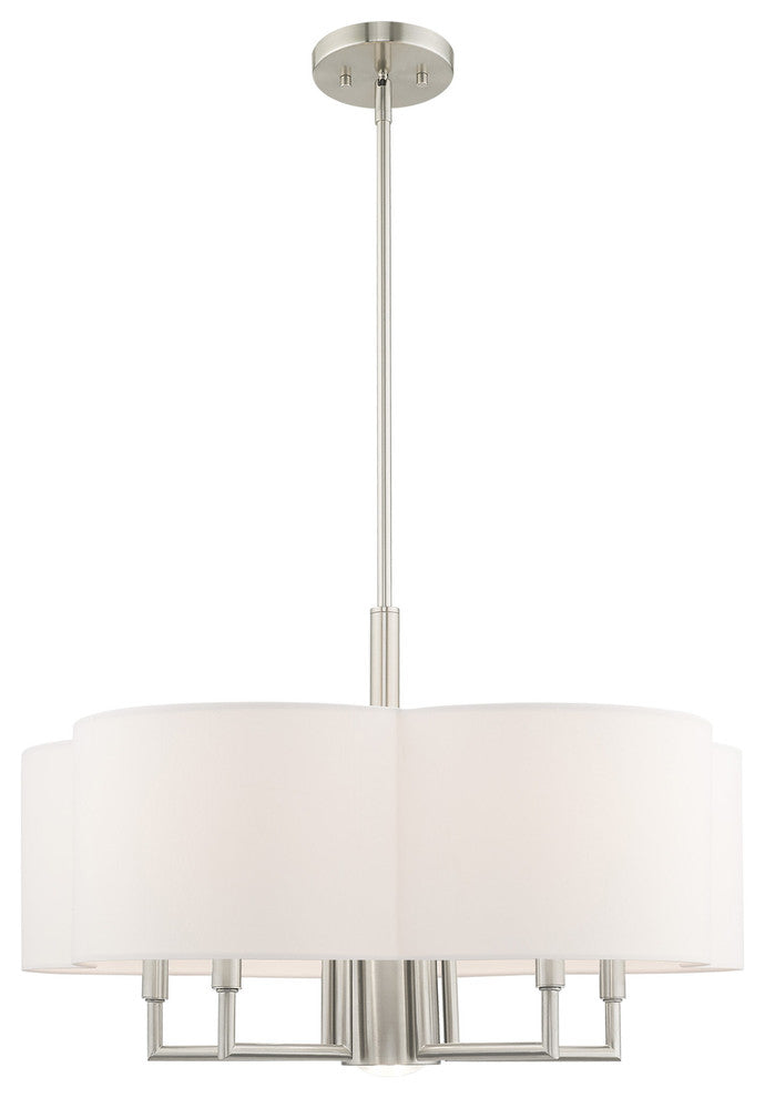 Livex Lighting Brushed Nickel 5 + 1 * Light Pendant Chandelier