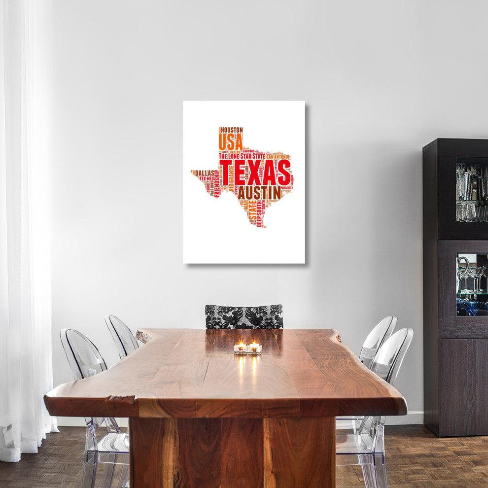 "Texas Word Cloud Map" Fine Art Print