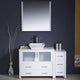 Torino 48" White Modern Bathroom Vanity With Side Cabinet, FFT3112CH