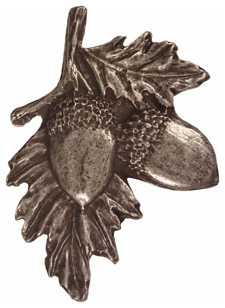 Acorns On Branch Cabinet Knob, Pewter