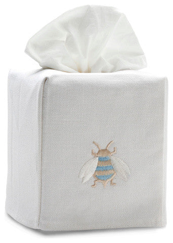 Linen Tissue Box Cover, Napoleon Bee