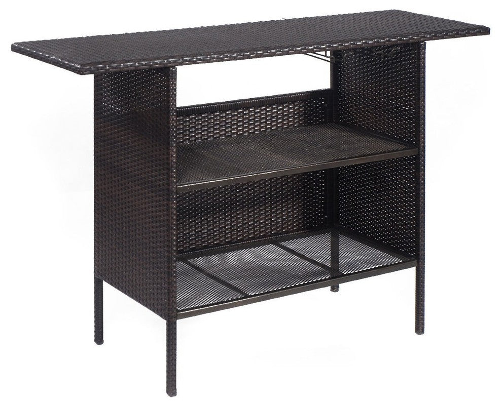 Modern Outdoor Rattan Bar Counter Table
