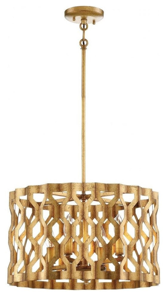 Coronade 4-Light Pendant, Pandora Gold Leaf