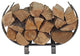 Small U Shaped Fireplace Log Rack, Hammered Steel