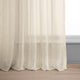Solid FauxLinen Sheer Curtain, Single Panel, Cotton Seed, 50"x84"