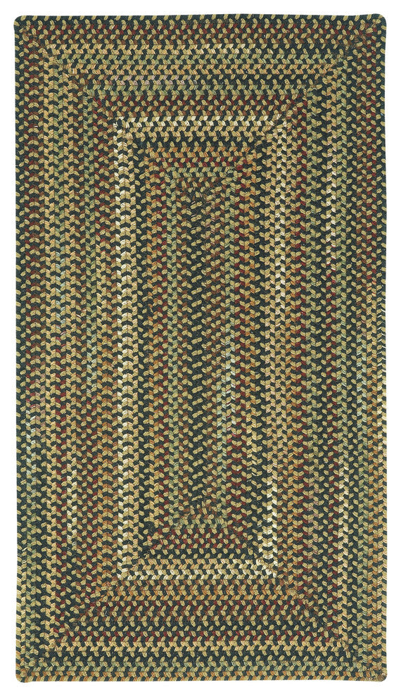 Bangor Concentric Braided Rectangle Rug, Very Charcoal 8'6"x8'6"