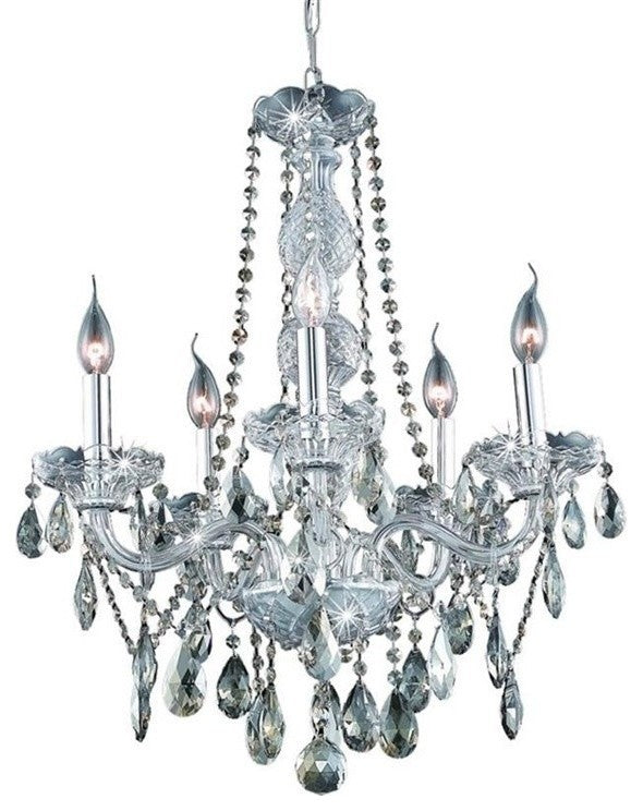 Elegant Verona Dining Room Light, Chrome Finish With Royal Cut Crystal