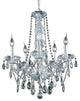 Elegant Verona Dining Room Light, Chrome Finish With Royal Cut Crystal