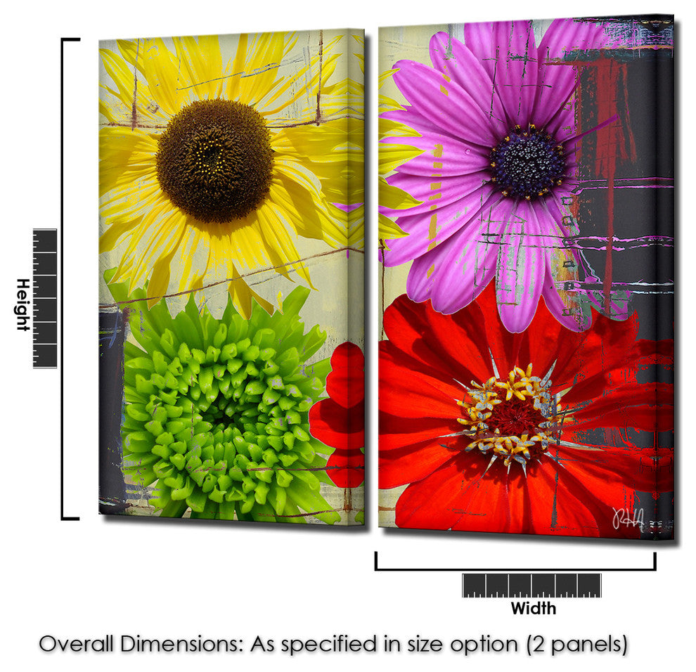 Painted Petals XXXVIII Canvas Art, 2-Piece Set, 40"