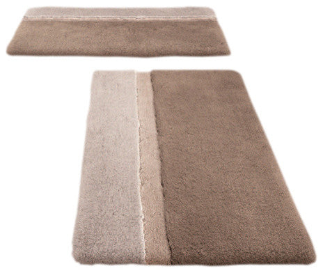 Taupe Non Slip Luxury Cotton Bathroom Rug, Life, Medium