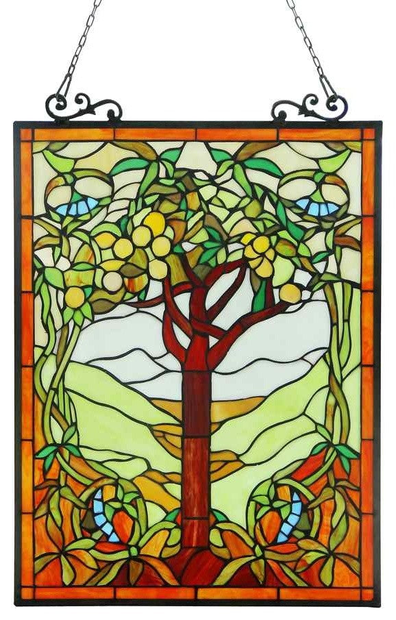 Olea Tiffany-Glass "Fruits Of Life" Window Panel