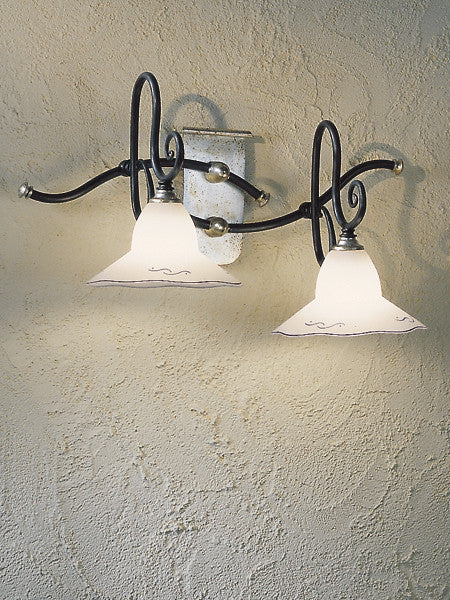 Country Line 1814 Wall Sconce, Graphite And Silver, Satin White and Brick Red