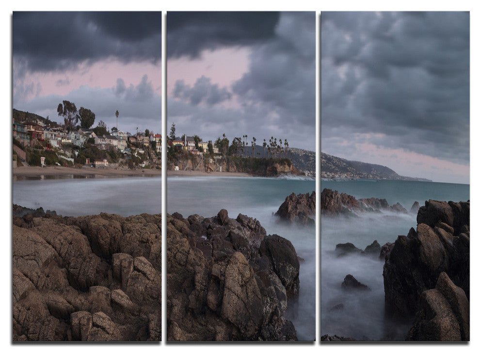 "Heavy Rain Clouds Over Crescent Bay" Metal Wall Art, 3 Panels, 36"x28"