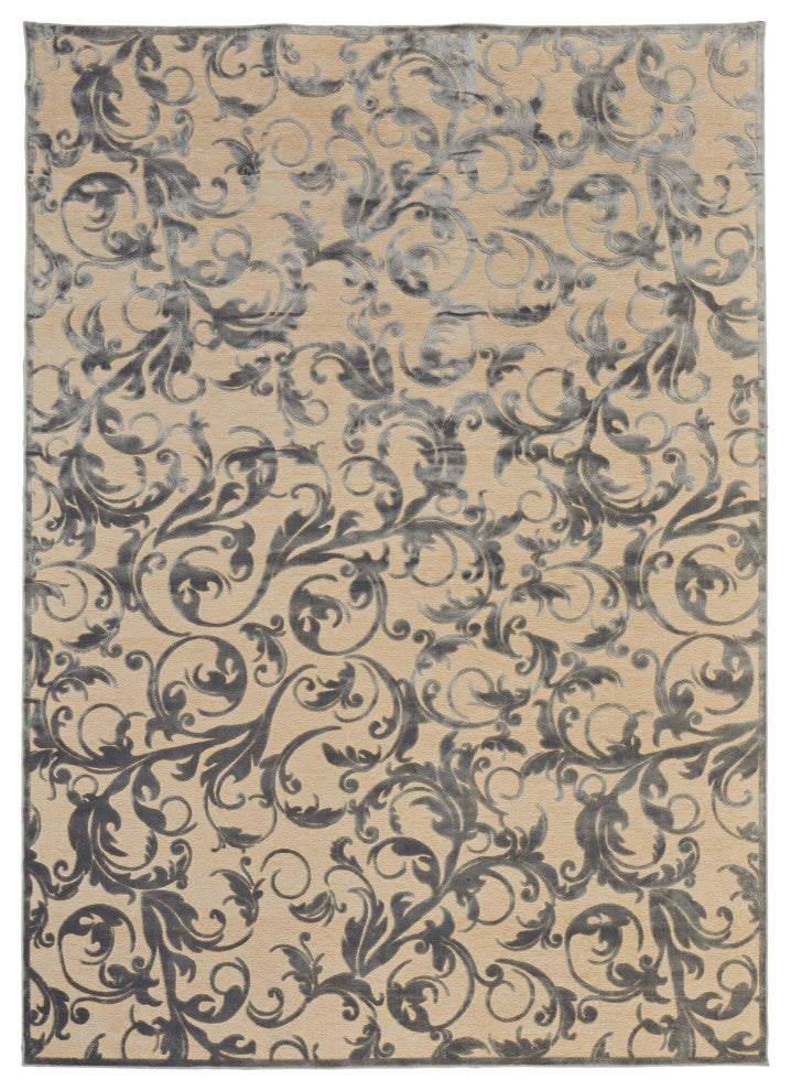Weave & Wander Pellaro Rug, Cream/Silver, 2'2"x4'