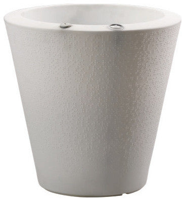 TruDrop Dot Modern Self Watering Planter, Alpine White, 20''