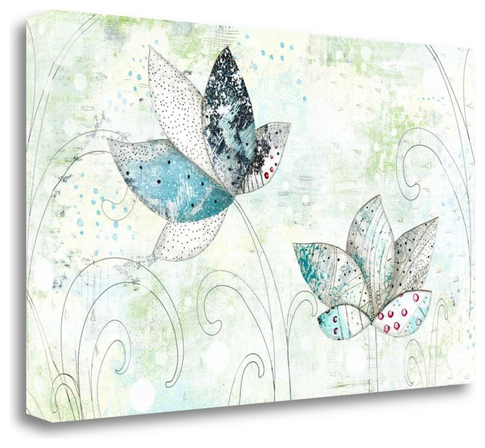 "Lotus Flowers" By Sarah Ogren,Ready to Hang Giclee Print on Gallery Wrap Canvas