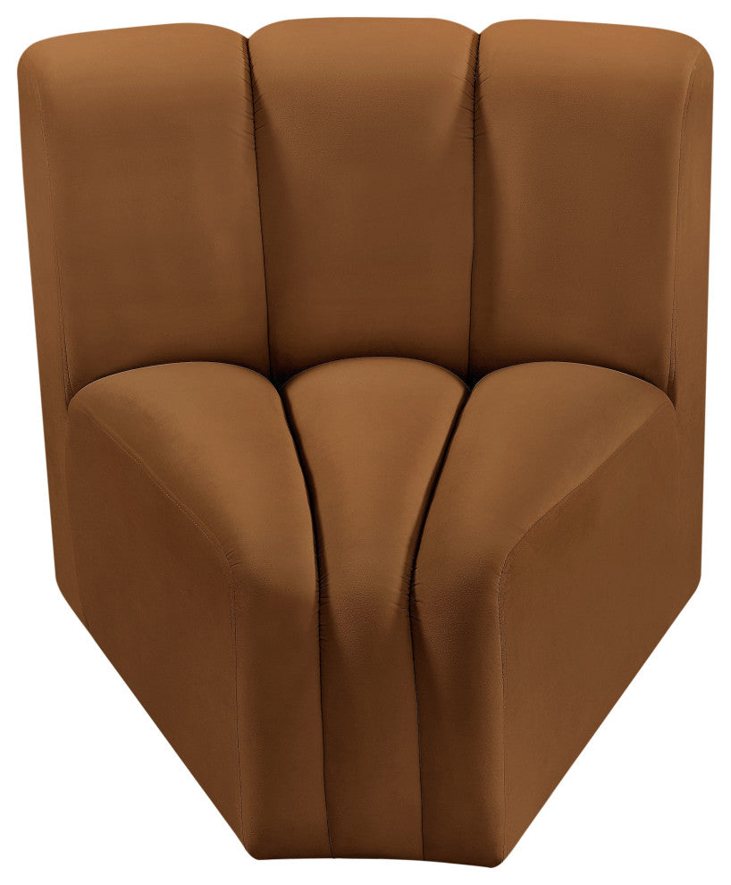 Arc Upholstered Modular Component, Saddle, 1-Piece: Curved Corner, Velvet