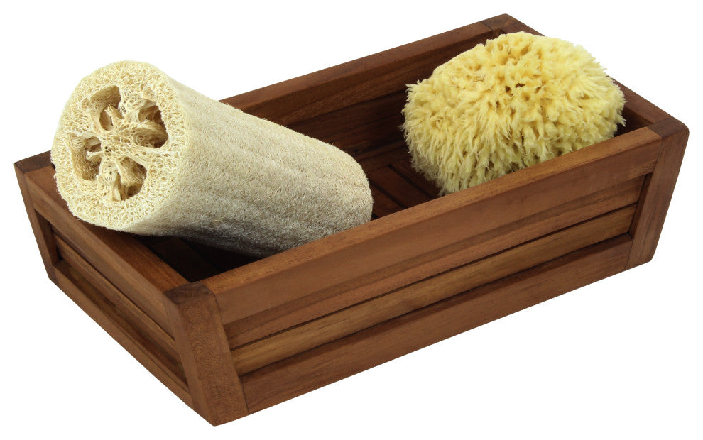 The Original Moa™ Teak Bathroom Guest Towel & Amenities Tray