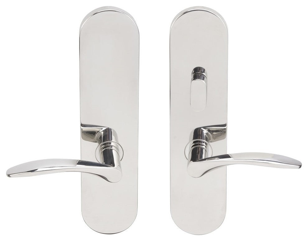 Crest Lever, Tubular Passage With Privacy Bolt, RH, Polished Stainless Steel