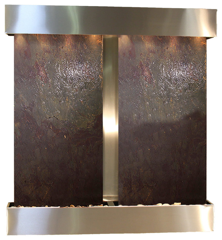Aspen Falls Water Fountain, Multi-Color, Stainless Steel, Square
