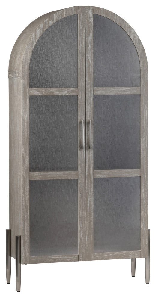 Two Door Tall Khaki Curio Cabinet