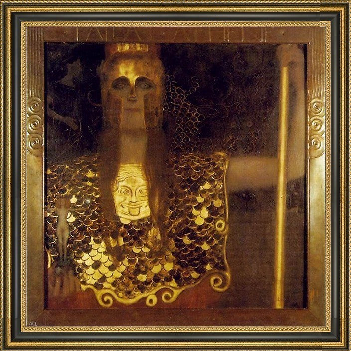 Gustav Klimt Pallas Athene Framed Premium Canvas Print, 16"x16"